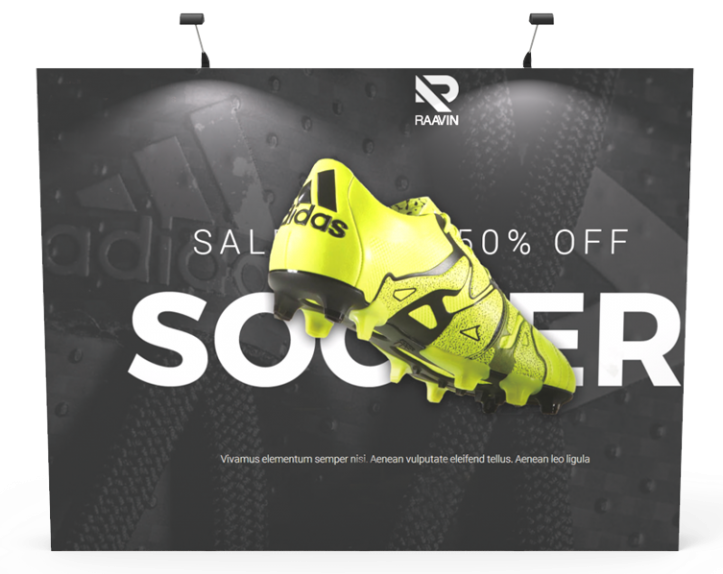 10ft Straight Expanding Pop Up Display with Hardwa...