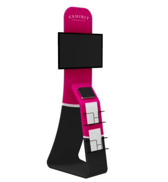 TV Stand with iPad and Literature Holder