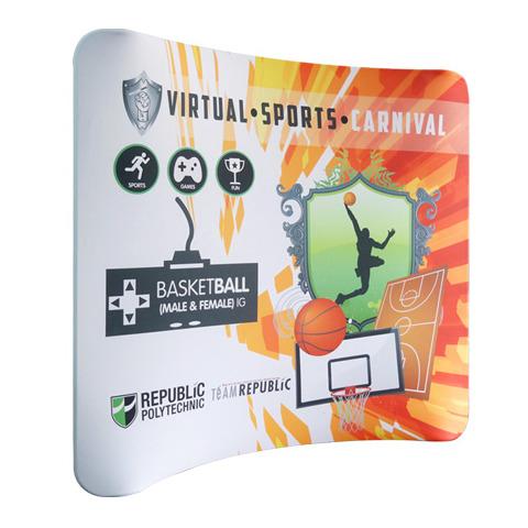 8ft Curved Tension Fabric Display - Single Sided, ...